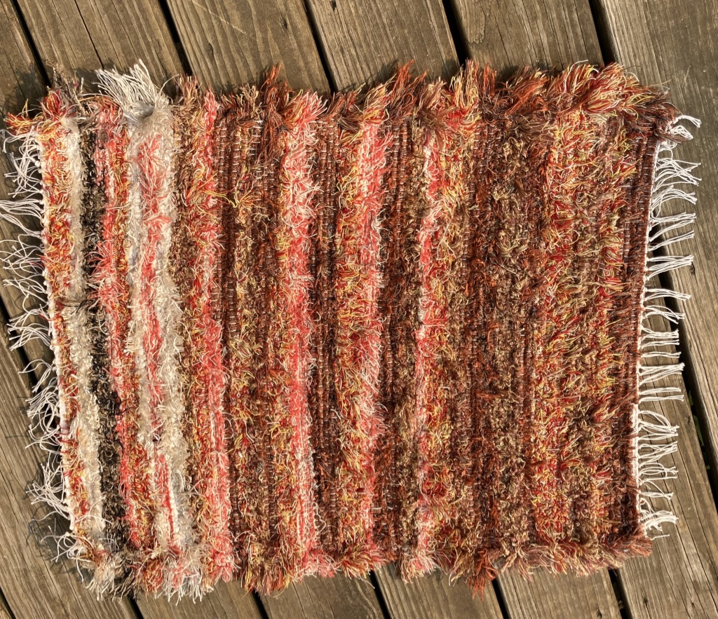 Earth-toned rag rug